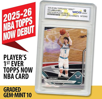 2025-26 NBA Topps Now Debut LAMELO Ball 1st Issue NBA Topps Now Card #30 - Graded GEM-Mint 10