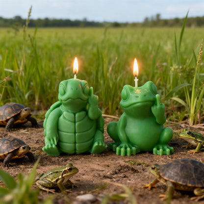 Frog Middle Finger Scented Candle,Turtle Hilarious Animal Soy Wax Candles for Pranks,Birthday Gags & Christmas Surprises,Smokeless Floral Home Decor