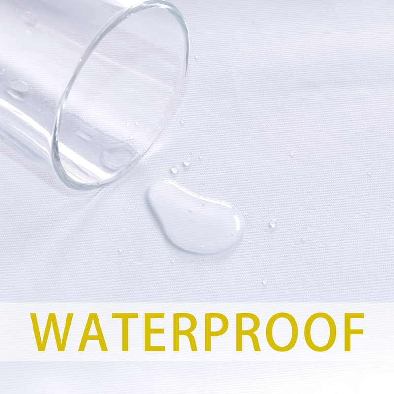 sancua 100% Waterproof Rectangle PVC Tablecloth - 54 x 140 Inch - Oil Proof Spill Proof Vinyl Table Cloth, Wipe Clean Table Cover for Dining Tables, Buffet Parties and Camping, White