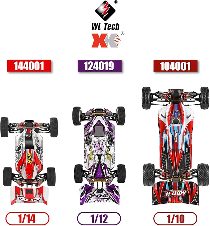 GoolRC WLtoys 104001 RC Car 1:10 Scale 2.4GHz 4WD High Speed Racing Buggy Aluminum Alloy Chassis Zinc Alloy Gear 1 Battery
