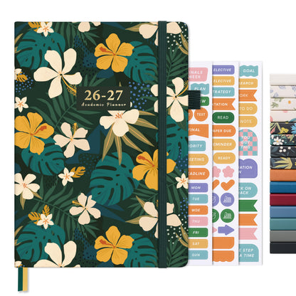 And Per Se Academic Planner 2026-2027 – Weekly & Monthly Planner, July 2026 to June 2027, A5 Leather Hardcover with Inner Pocket – Student & Teacher Organizer, 5.7" x 8"(Jungle Flora)