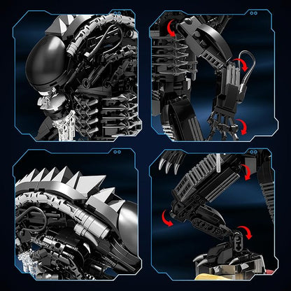 Xenomorph Action Figures Building Set with Facehugger Chestburster &amp Egg Mech Figures Model Set with Movale Joints for Classic Poses Horror Collection for Movie Fans &amp Boy Birthday Gifts f