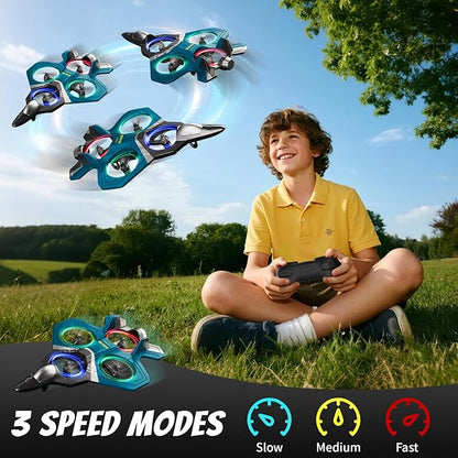 4DRC Foam RC Plane for Adults Kids Remote Control Airplane Toys for Boys Kids Adults Beginners RC Planes Fighter Jet Helicopter Drones for Kids Adults 360° Flip Easy to Fly