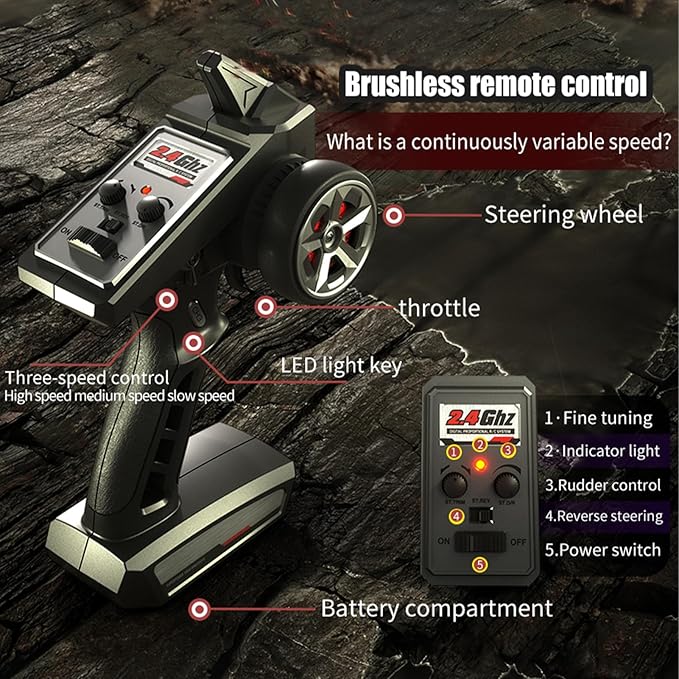 RC Cars 1:14 RC Truck 30 MPH 4WD Remote Control Car All Terrain Trophy Car for Adults Boys Teens Fast 50 Mins Play Off-Road RC Buggy Big Short Course Monster Truck with 2 Batteries (RTR)