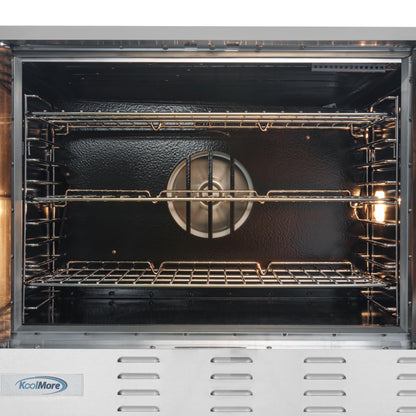 KoolMore 38 in. Full-Size Single Deck Commercial Liquid Propane Convection Oven 54,000 BTU with Casters in Stainless-Steel(KM-CCO54-LPC)