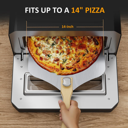 Sunvivi Electric Indoor Pizza Oven: Countertop Pizza Maker with 6 Presets, Heats up to 750℉, 12" Portable Pizza Cooker Warmer with Control Knob, Pizza Stone, Pizza Peel, Pie Maker for Home, Camping