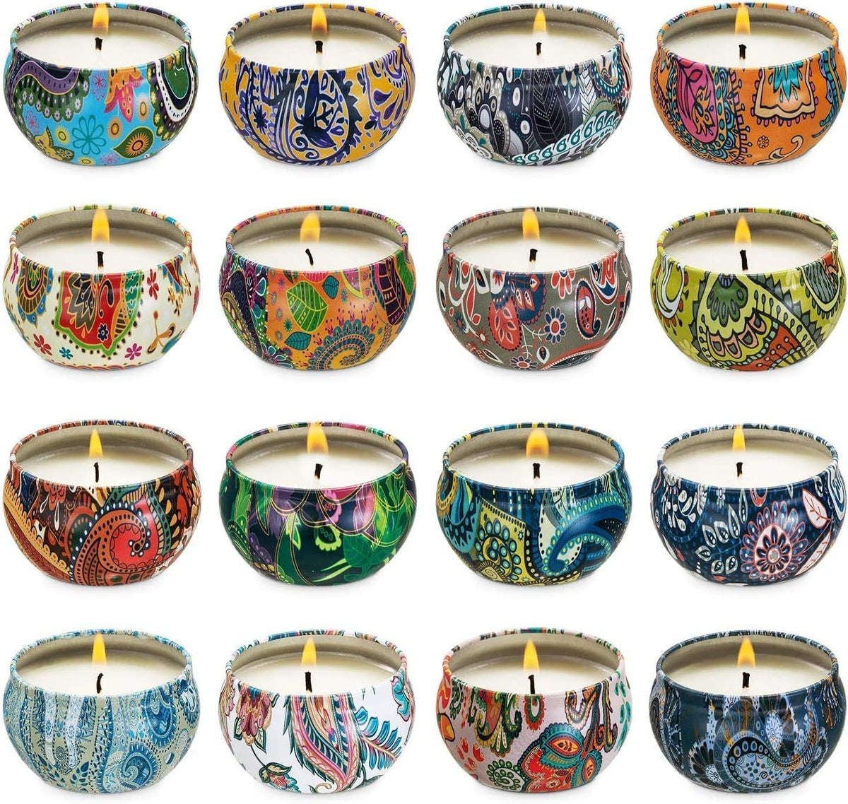 YOROXRG Set 16 Pack Scented Candles Gifts Soy Wax Travel Tin Jar Candles for Home 2.5 OZ Scented Candles for Mom for Christmas, Birthday, Thanksgiving, Mother's Day…