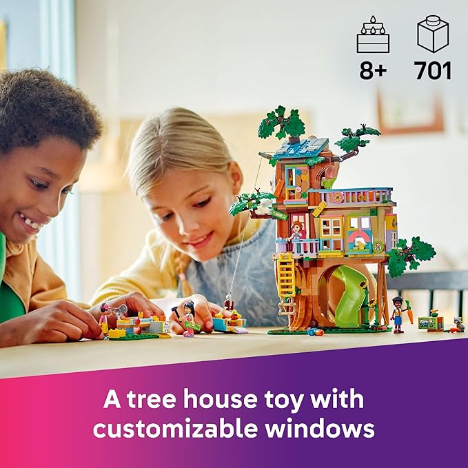 LEGO Friends Friendship Tree House Hangout - Building Toy Playset for Kids Girls and Boys Ages 8+ - Pretend Play Gift Idea for Birthdays - with 4 Minidolls and 2 Animal Figures - 42652