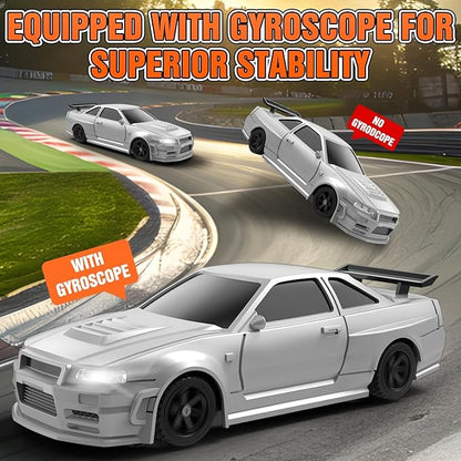 RC Drift car 1/43 Mini Rc Drift car with Gyroscope 2.4GHz Full Proportional Remote control Cars 4WD High Speed Racing with Lights Racing Tires Model Cars Gift for Adults Kids Boys Girls