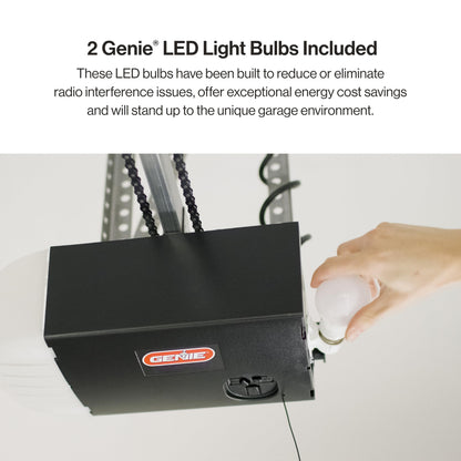 Genie 2055-LED Essentials Garage Door Opener, LED Bulbs Included, Ultra-Quiet Belt Drive Garage Door Opener