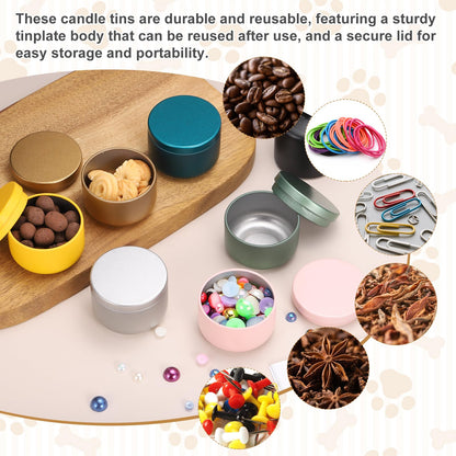 MECCANIXITY 3oz Candle Tins, 12pcs Metal Candle Tins Jars with Lids Round Empty Tin Can Containers Bulk for Storage Tea and Making DIY Arts Crafts Christmas Gifts, Grey