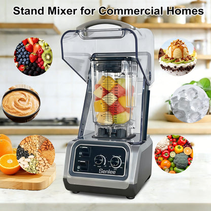 Commercial Blender for Smoothies 2200W With Quiet Shield,80oz BPA-Free Pitcher for Shakes,Self-Cleaning & Ice Crush Pro,6-leaf Stainless Steel Blade,Smoothie & Shake Maker for Restaurants, Kitchens
