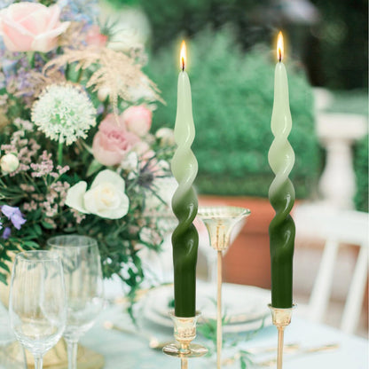 Spiral Taper Candle Twisted Candlestick 10 Inches Colored Candle Stick Unscented Candles Tall Smokeless Candle for Home Holiday Wedding Party Celebration Anniversary