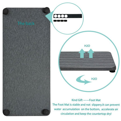 NiuYichee 2 PCS Water Absorbent diatomite Coasters, 12" x 5.5" Water Absorbing Stone Tray for Sink, Stone Drying mat for Kitchen Counter, Stone soap Tray Used for Hand Soaps & toiletries & Plants