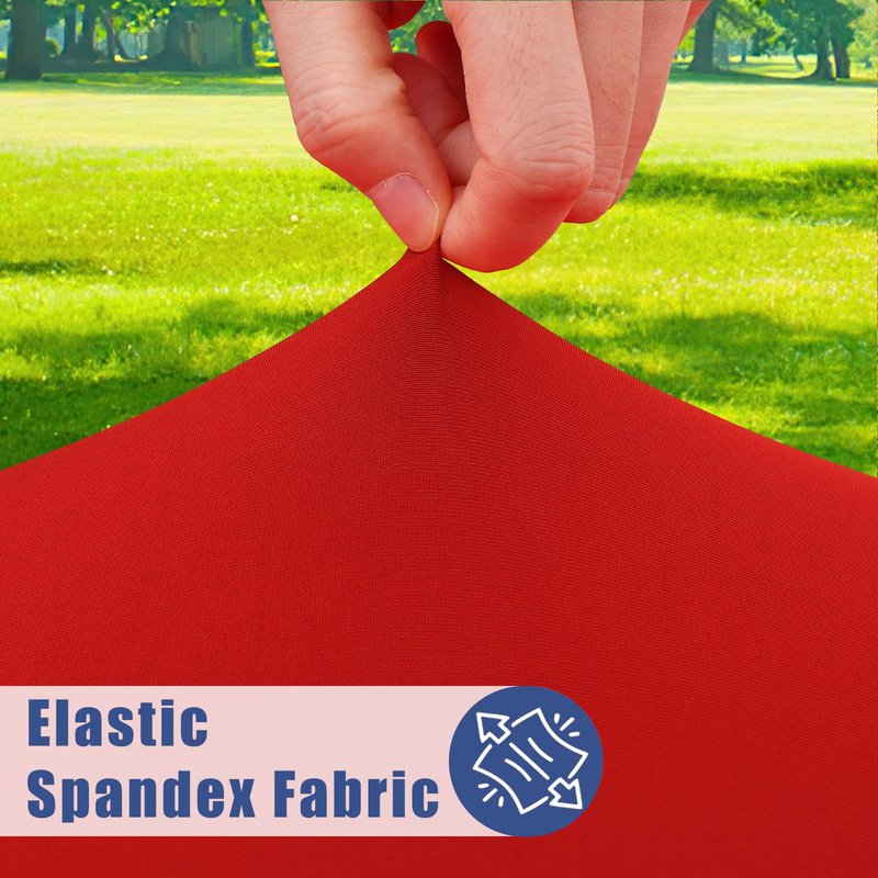 Moosfor Round Spandex Tablecloth, Elastic Fitted Waterproof Tablecloths for 45"-56" Tables, Stretch Washable Picnic Table Cover for Camping, Dining, Indoor and Outdoor, Red