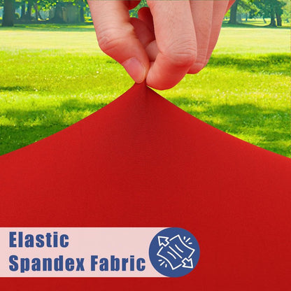 Moosfor Round Spandex Tablecloth, Elastic Fitted Waterproof Tablecloths for 45"-56" Tables, Stretch Washable Picnic Table Cover for Camping, Dining, Indoor and Outdoor, Red