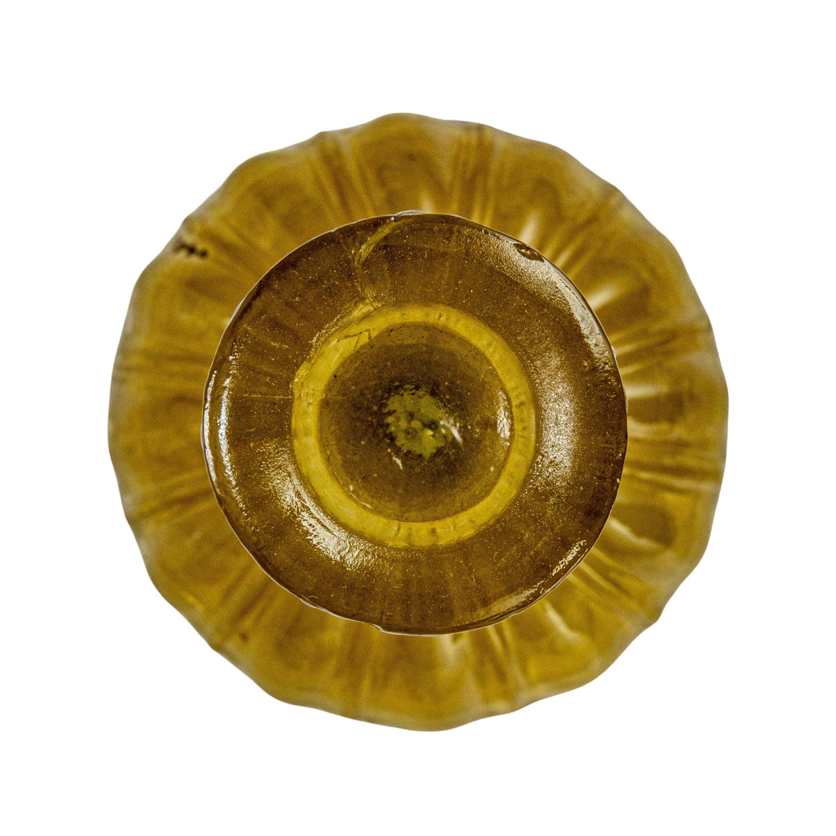 Creative Co-Op Tall Embossed Reclaimed Glass Taper Holder, Chartreuse
