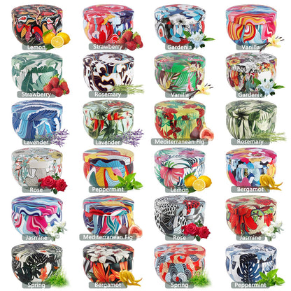 YOROXRG 24Pack Scented Candles, Soy Wax Travel Tin Jar Candles, Aromatherapy Candles for Home 2.5 OZ for Mom for Christmas, Birthday, Thanksgiving, Mother's Day, Valentine's Day