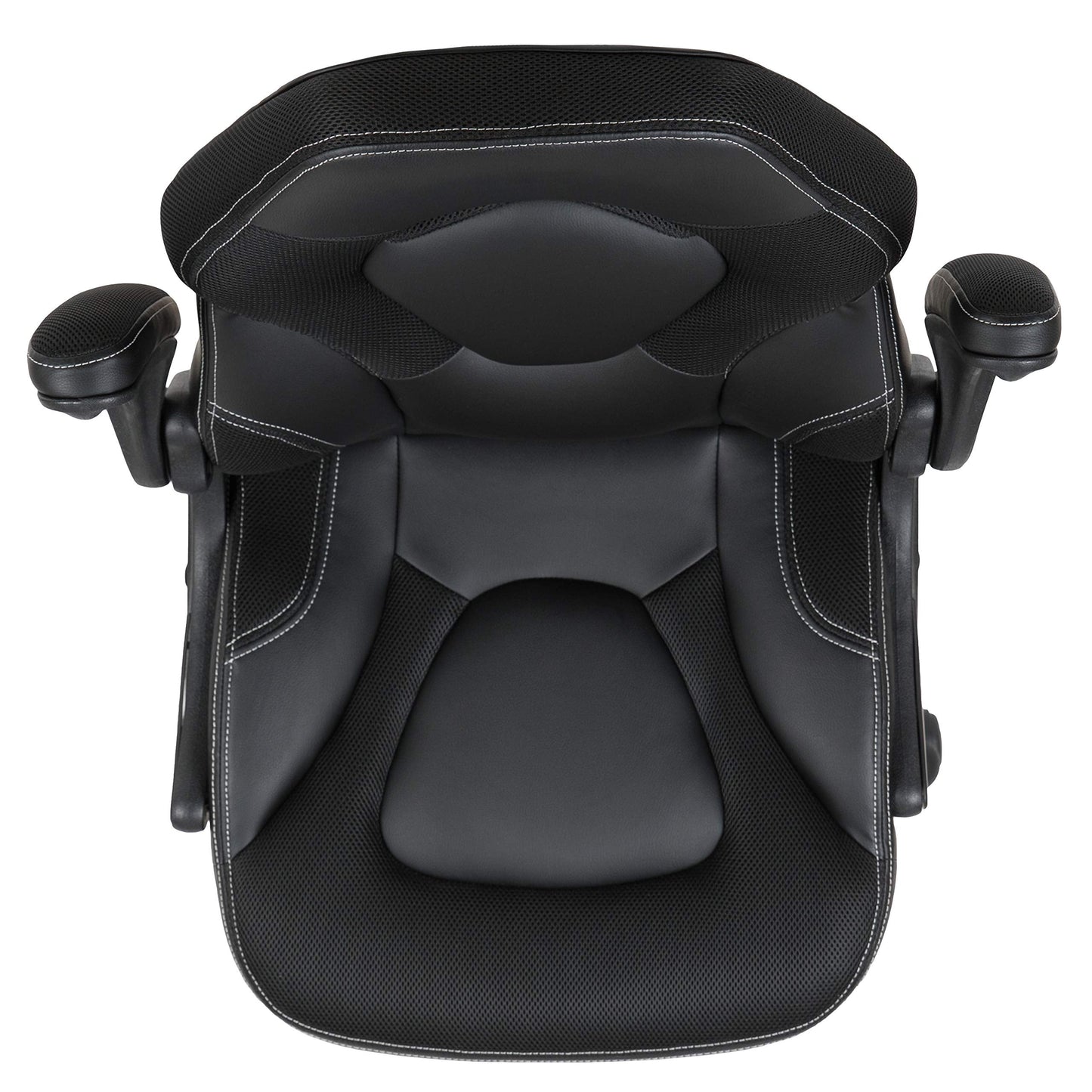 Flash Furniture X10 High-Back LeatherSoft Racing Style Gaming Chair with Flip-Up Arms, Ergonomic Padded Swivel Computer Chair, Black