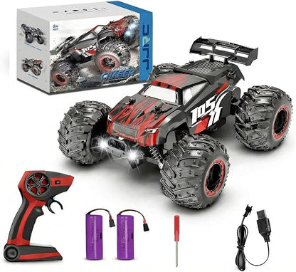 Remote Control Car 2.4GHz high Speed 20km/H 1:16 Scale 4 * 4 Off-Road RC Truck High Speed All-Terrain Racing Vehicle with 2*Rechargeable Batteries LED Lights Gifts for Kids &amp Adults