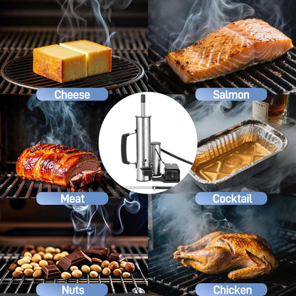 Outdoor Smoke Generator, Stainless Steel Electric Smoker, Smoke Tube for Pellet Smoker, Hot/Cold Smokers with Adjustable Smokes Volume Air Pump, Perfect for Cold Smoking Cheese, Traeger accessories