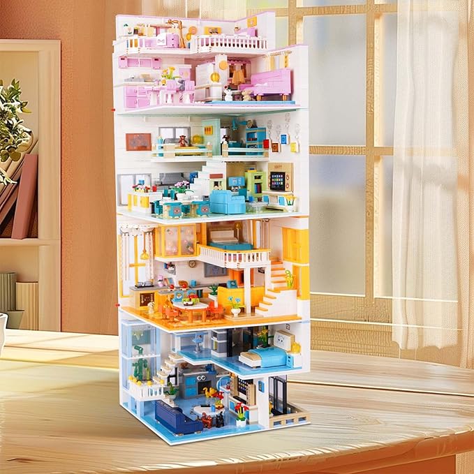 Friends House Building Block Set Pets Collection Small Brick Model Set Creative Mini Toy Building Sets Children’s Day Birthday for Teens Kids Boys Girls 8+ 1096 PCS