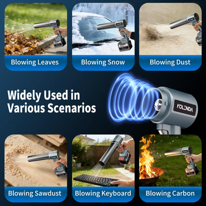 KOLENDA Handheld Cordless Lightweight Powerful Car Dryer Air Blower with 1800G & 335MPH Powerful, Air Duster Electric Leaf Blower Cleaning Dryer Turbo for Patio Cleaning, Lawn Care and Car Drying