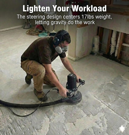 ROUTECH 7" Concrete Grinder, Concrete Surface Sander, Low-Vibration Handle, 1.5" Dust Extraction Port, Edging Capacity, Overload Protection, High Torque Motor, 2000W 120V 60Hz, Model RT-MD180