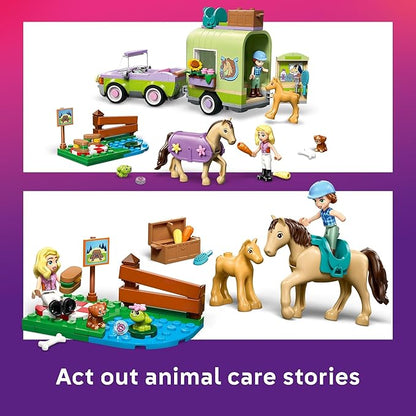 LEGO Friends Horse &amp Baby Foal Trailer Building Toy for Girls &amp Boys - Pretend Play Set for Kids Ages 7+ - W/Autumn &amp Matilde Minidolls Toy Animals &amp Accessories - Gift Idea for Bir