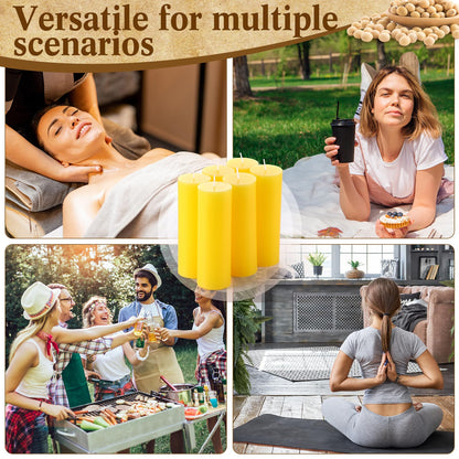Lounsweer 6 Pcs 2 x 6 Inch Citronella Scented Pillar Candles Yellow Scented Candle for Home Indoor & Outdoor Use