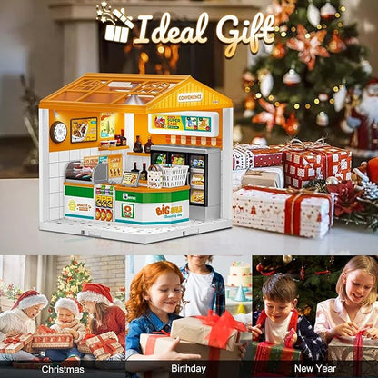 LED Building Blocks for Adults 1:24 DIY Miniature Dollhouse Kits with Roof &amp Dustproof Cover Tiny House Toy Building Sets for Kids Ages 8-12-15 Birthday Hobbies Gift for Men Women Boy Girl