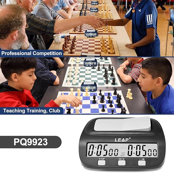 LEAP Chess Clock Digital Chess Timer Professional Chess Clock Timer with Time Bonus and Delay Features Great for Chess I-Go Upgraded Model