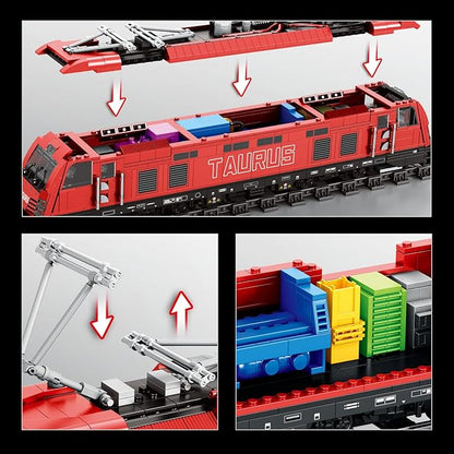 Reobrix City Train Set with BaseMOC Classic Car Building Block KitRetro Taurus Electric Train 66020Model for Adult Truck LoversGifts Home Décor1939 PCS