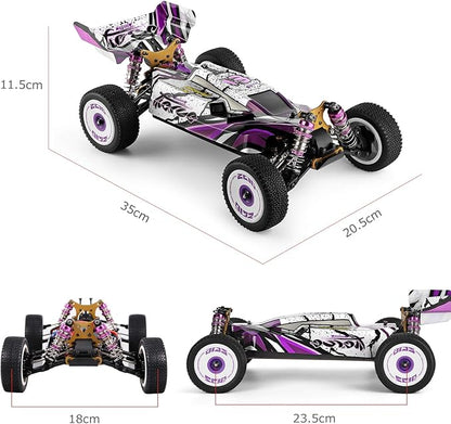 GoolRC WLtoys 124019 RC Cars 1/12 Scale 2.4GHz Remote Control Car for Adults 60km/h High Speed Racing Vehicle 4WD Off-Road RC Buggy Car with Aluminum Alloy Chassis and 2 Batteries