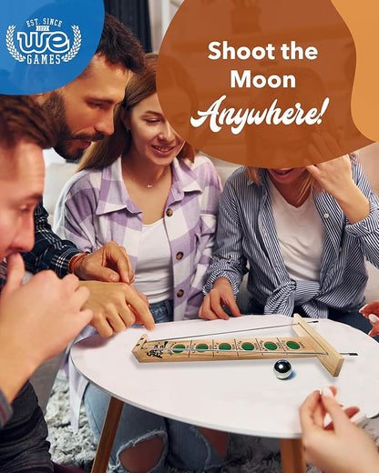 WE Games Shoot the Moon Game (20 Count) Large 18 inch Size Solid Natural Wood Retro Games for Adults Classic Table Top Board Game