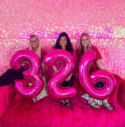 Hot Pink 6 Balloon, Number Balloons 40 Inch, 6th Balloons for Birthday Decorations, Hot Pink Party Supplies 6 Birthday Balloon, Number 6 Balloon