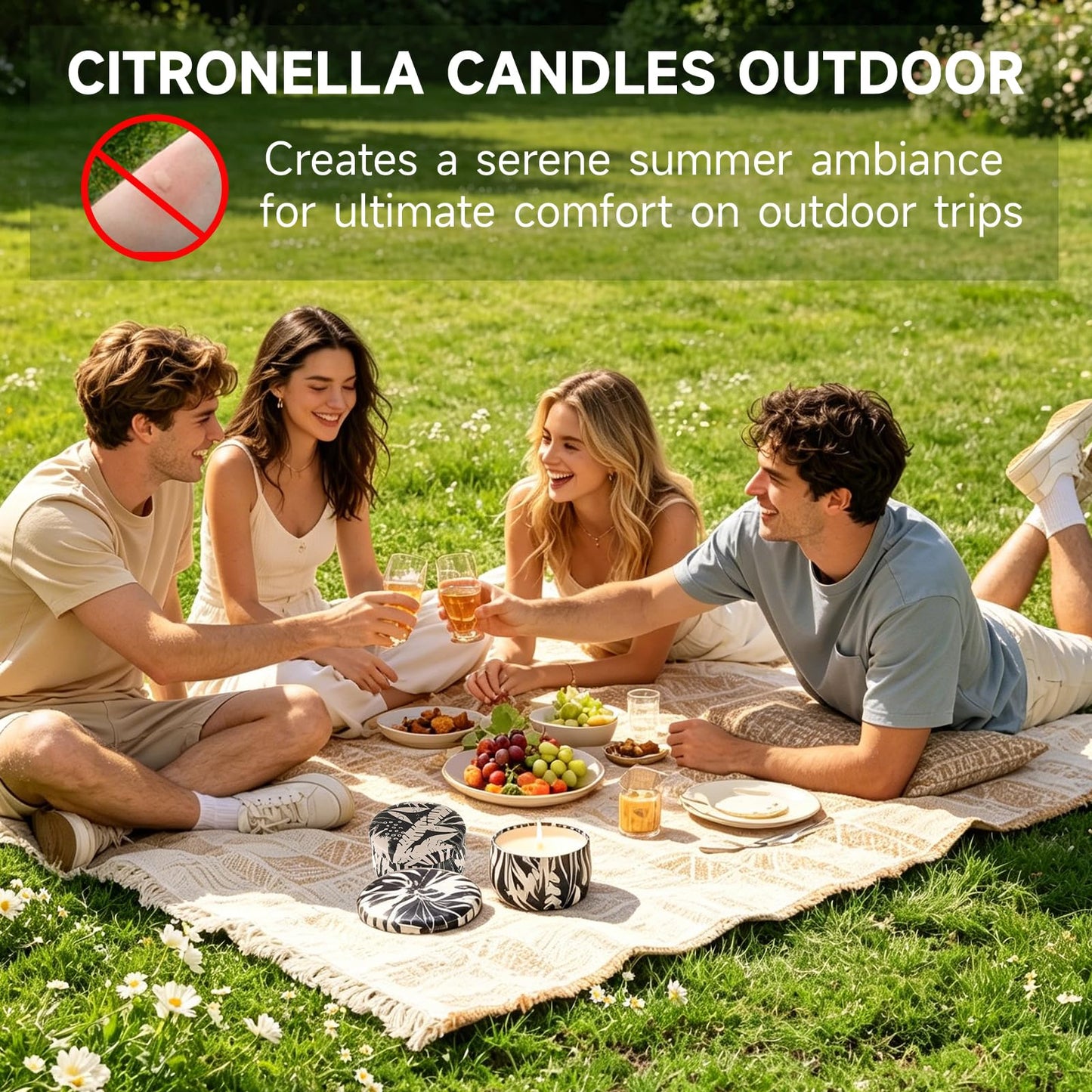 Citronella Candles Outdoor, 12 Pack Natural Soy Wax Citronella Candles, 300 Hours Long-Lasting Burn Citronellas Candle for Backyard, Garden, Patio and Camping