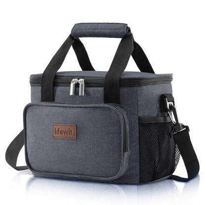 Lifewit Medium Lunch Bag, Insulated Lunch Box, Soft Cooler Cooling Tote for Adult Men Women, Dark Gray 12-Can (9L)