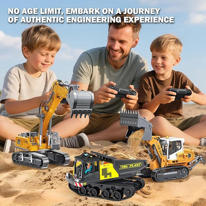 Adult Metal Mini Remote Control Loader Featuring a Lever-Driven RC Digging System Comes with Two Batteries and a Carrying case Making it an for Model Enthusiasts and Children