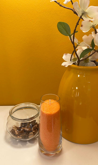 VITARIE Refillable Pearled Candle Sand 18oz, Unscented, 30 Cotton Wicks, 1.1lb Long Burning, Candle Making Kit, Pumpkin