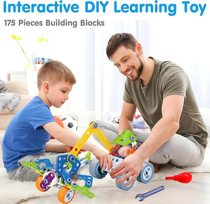 MOONTOY 11 in 1 STEM Kits Building Toys for Kids Ages 4-8 5-7 Stem Toys for 4 5 6 7 8 Year Old Boy Birthday Gift Educational Construction Set for Boys 4-6 6-8 5-8 Creative Learning Engineering Game