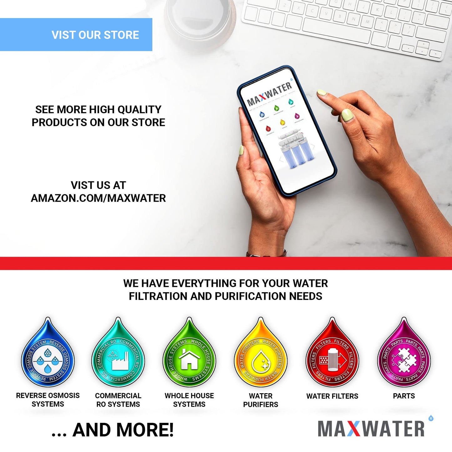 Max Water 10 Micron 20 x 4.5 Sediment Filter 20 inch Whole House BB Water Filteration System Replacement Compatible Cartridge DGD-5005-20, FP25B, AP810-6, FPMB5-20, P5-20, 155358-43, SDC-45-2005