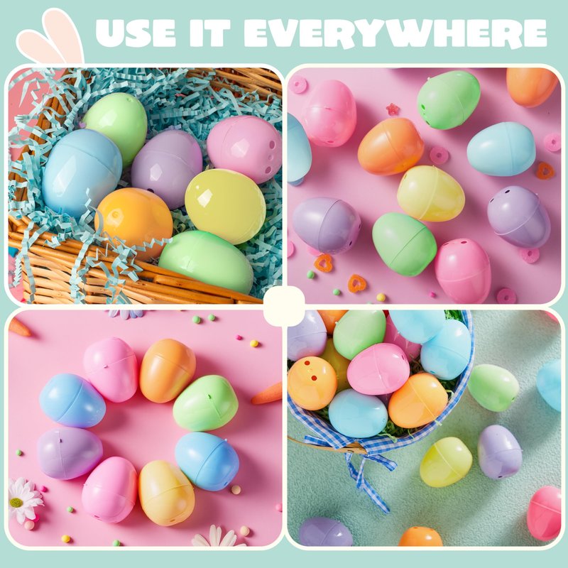 JOYIN 25PCS Pastel Easter Eggs, 2.3" Empty Plastic Eggs, Colorful Plastic Eggshell Bulks for Easter Hunt, Filling Treats, Party Favor, Easter Basket Stuffers, Classroom Prize Supplies