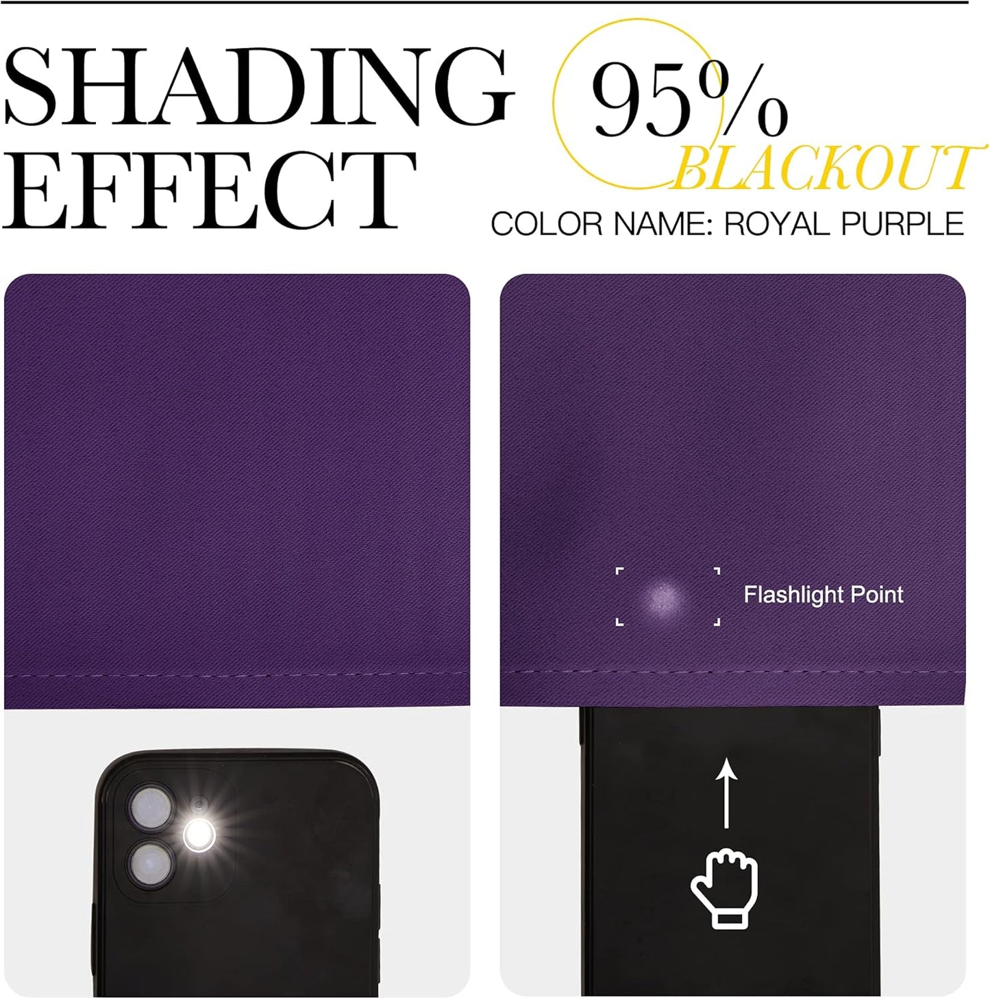 NICETOWN Royal Purple Blackout Curtains - Thermal Insulated Long Drapes for Large Windows | 120" Length, 2 Panels, 55" Wide