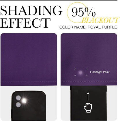 NICETOWN Royal Purple Blackout Curtains - Thermal Insulated Long Drapes for Large Windows | 120" Length, 2 Panels, 55" Wide