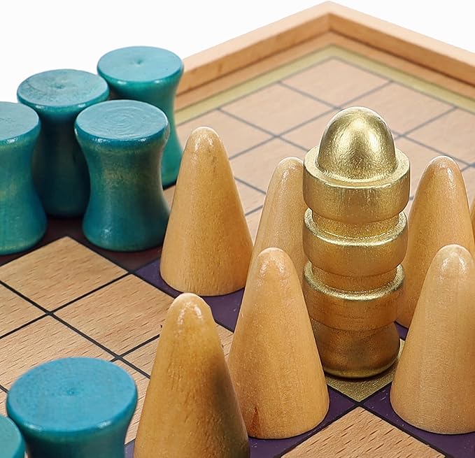WE Games King's Table Wooden Games Tablut Viking Strategy Board Games 2 Player Games for Adults Beautiful Home Decor Wooden Board Games for Living Room Decor Quality Birthday Gifts Museum Game