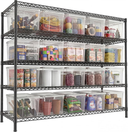 REIBII 3200LBS Storage Shelves 55.5" W Garage Shelving Heavy Duty 5 Tier Adjustable Wire Shelving Unit Metal Shelving for Garage Pantry Commercial Basement,55.5" W X 18''D X 71" H