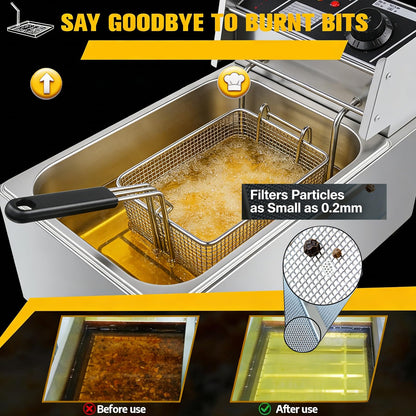 AF45 13.75" x 13.75" Universal Commercial Deep Fryer Filter, 304 Stainless Steel 550 Micron Strainer, Fits Pitco Avantco AF45/TK45/FF300/SG18, Dean & Frymaster SR142GN, American Range Fryers