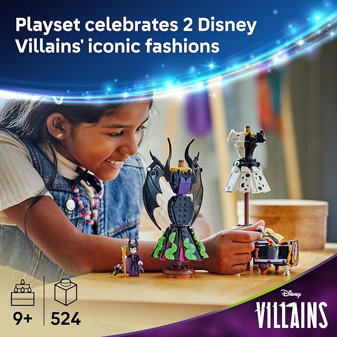 LEGO Disney Villains Maleficent’s and Cruella De Vil’s Dresses Kids Toy - Fashion Building Toy for Girls and Boys Ages 9+ - Gift Idea for Birthdays Holidays &amp Disney Fans - 43262