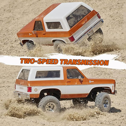 FCX24 FMS 1/24 K5 Chevy Blazer RC Crawler Officially Licensed Mini RC Car Pick Up Truck &amp SUV 2 in 1 4WD 8km/h 2 Speeds Switch Off-Road RC Model with LED Lights for Adults (Black)